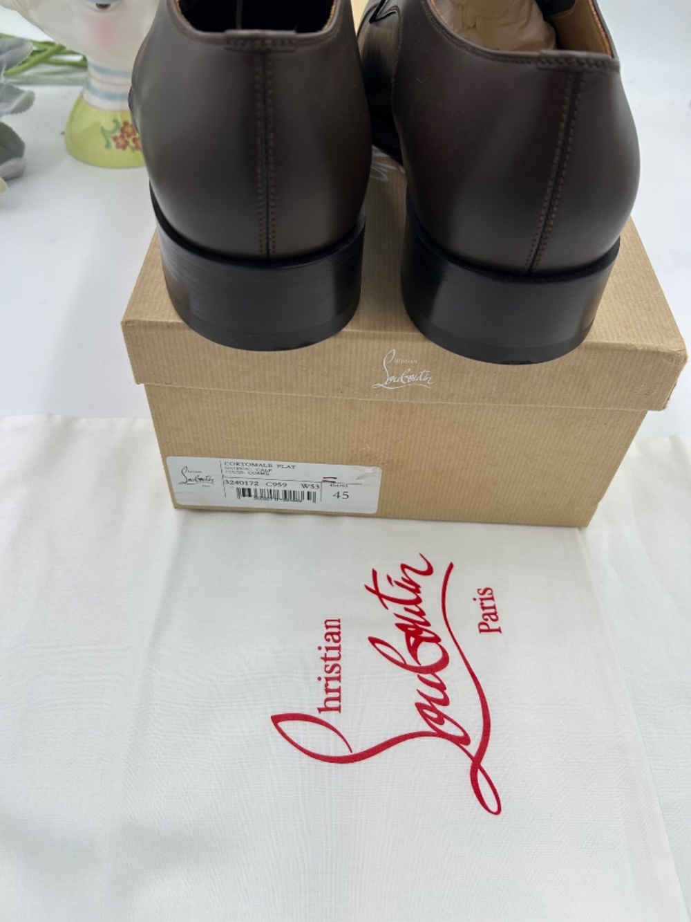 Men’s Christian Louboutin CORTOMALE Brown lace-up Oxford. Size 45/12 - Picture 8 of 11